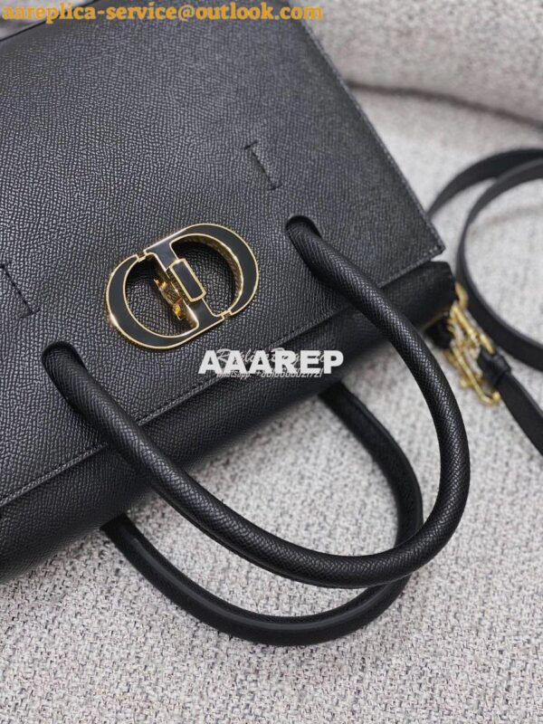 Replica Dior Medium St Honoré Tote Black Grained Calfskin M9321U 5