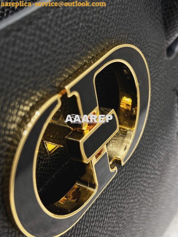 Replica Dior Medium St Honoré Tote Black Grained Calfskin M9321U 7