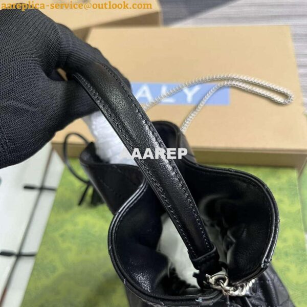 Replica Gucci 760313 Gucci Blondie Mini Bucket Bag Black 9