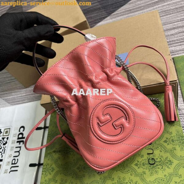 Replica Gucci 760313 Gucci Blondie Mini Bucket Bag Pink 6