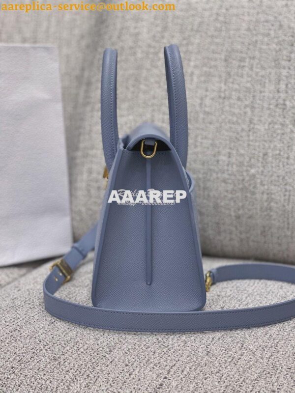 Replica Dior Medium St Honoré Tote Cloud Blue Grained Calfskin M9321U 4