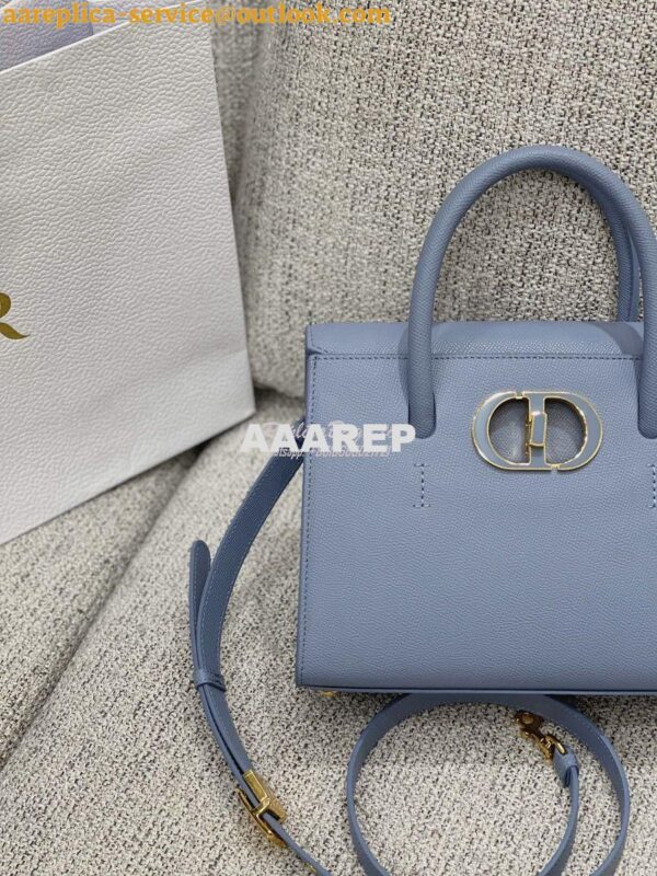 Replica Dior Medium St Honoré Tote Cloud Blue Grained Calfskin M9321U 6