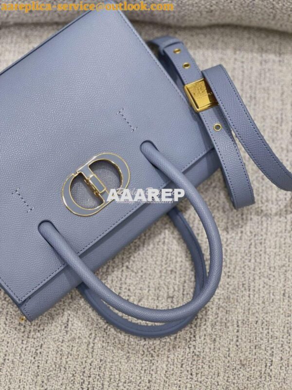 Replica Dior Medium St Honoré Tote Cloud Blue Grained Calfskin M9321U 7