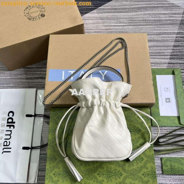 Replica Gucci 760313 Gucci Blondie Mini Bucket Bag White 3