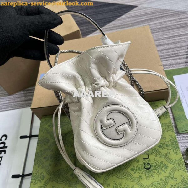 Replica Gucci 760313 Gucci Blondie Mini Bucket Bag White 5