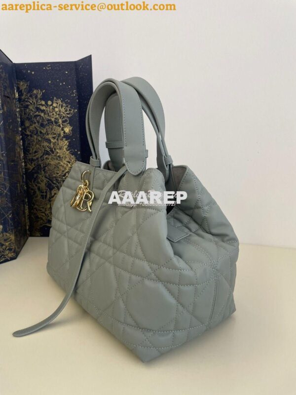 Replica Dior Medium Toujours Bag in Macrocannage Calfskin M2821O Stone 2