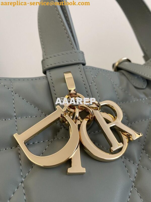 Replica Dior Medium Toujours Bag in Macrocannage Calfskin M2821O Stone 3