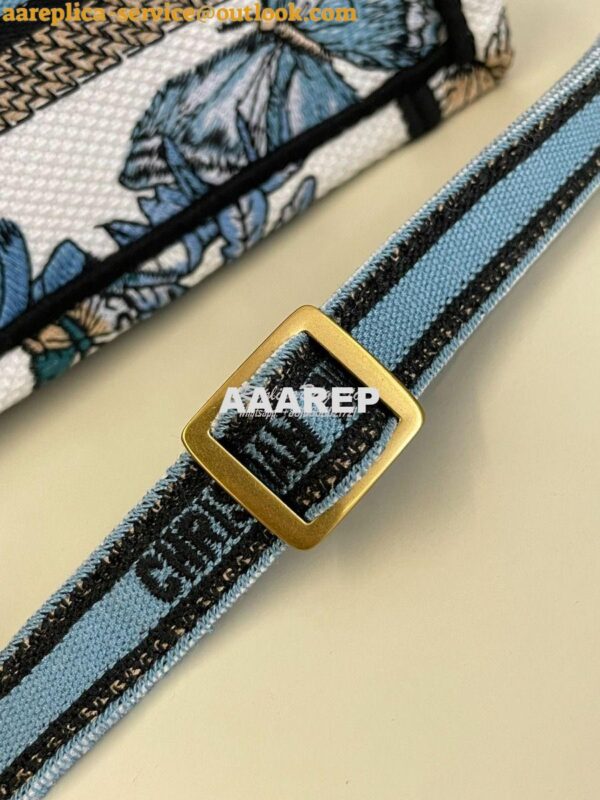 Replica Dior Mini Book Tote With Strap White and Pastel Midnight Blue 4