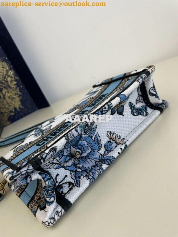 Replica Dior Mini Book Tote With Strap White and Pastel Midnight Blue 6