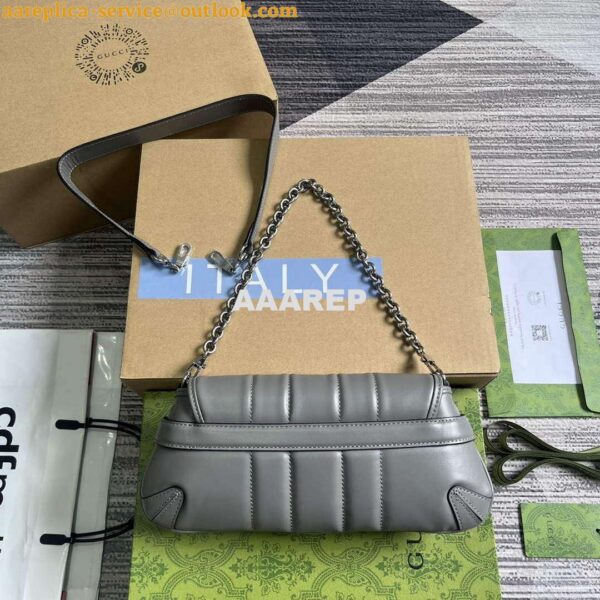 Replica Gucci 764339 Gucci Horsebit Chain Small Shoulder Bag Grey