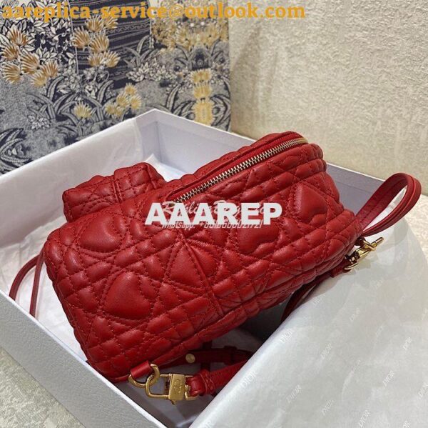 Replica Dior Mini Dioramour Backpack Red Cannage Lambskin with Heart M 5