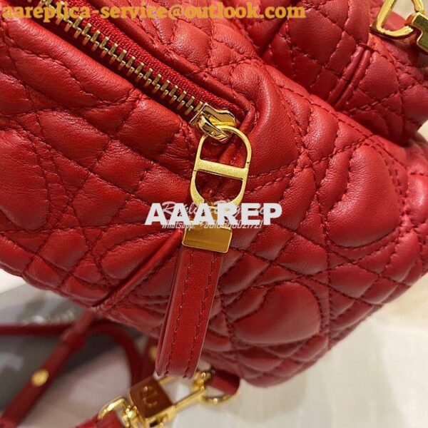 Replica Dior Mini Dioramour Backpack Red Cannage Lambskin with Heart M 6
