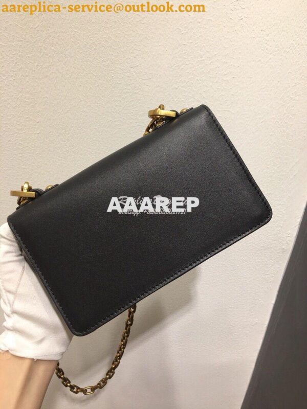 Replica Dior Mini J'adior Flap Bag In Black Smooth Calfskin 11