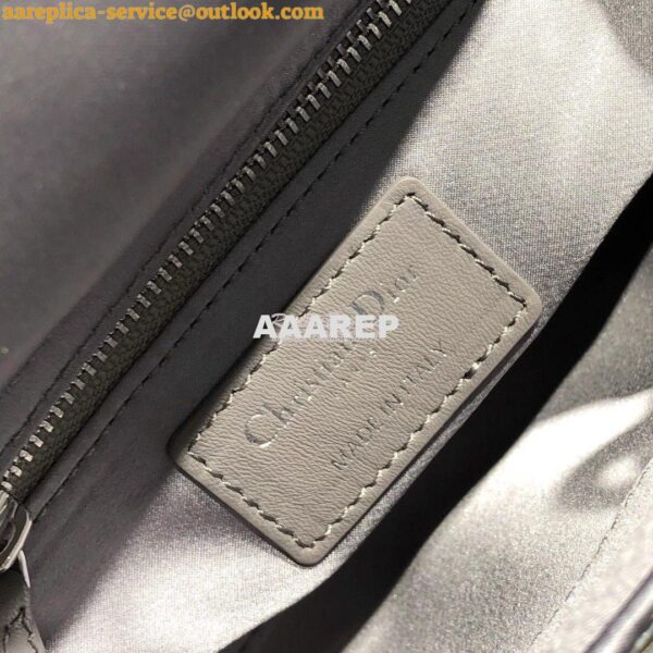 Replica Dior Mini Lady Dior Bag In Silver "Cannage" Satin With Rhinest 7