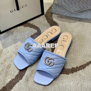 Replica Gucci Women's Slide w Double G 629730 Blue