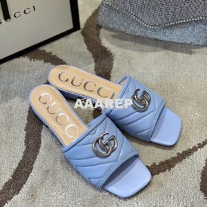 Replica Gucci Women's Slide w Double G 629730 Blue 2