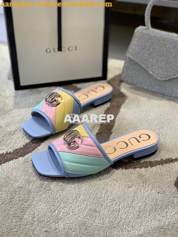 Replica Gucci Women's Slide w Double G 629730 Multicolor 8