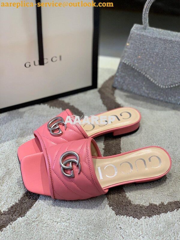 Replica Gucci Women's Slide w Double G 629730 Pink 6