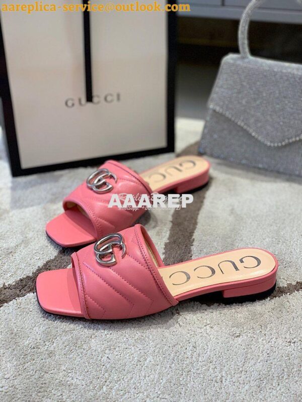 Replica Gucci Women's Slide w Double G 629730 Pink 7