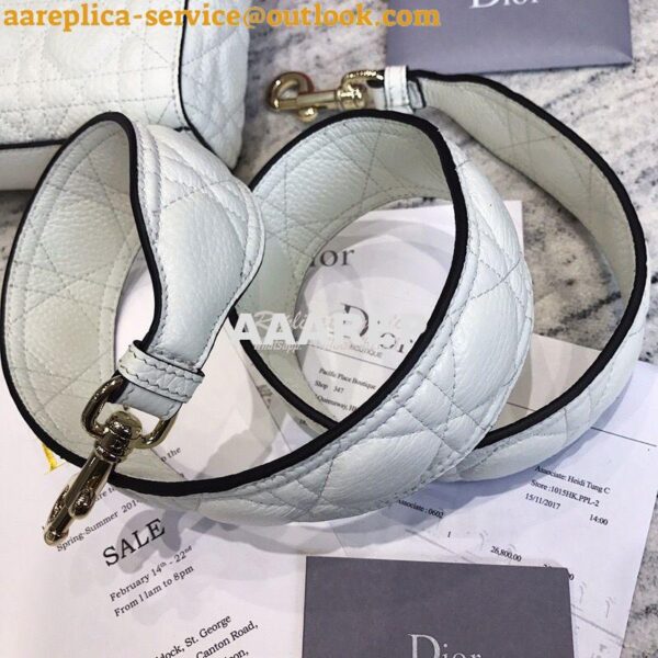 Replica Dior Mini Lady Dior in Grained Calfskin White 7