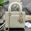 Replica Dior Mini Lady Dior Latte Calfskin Embroidered with Resin Pear 2