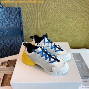 Replica Dior D-Connect Sneaker Technical Fabric Multicolor Neon Blue