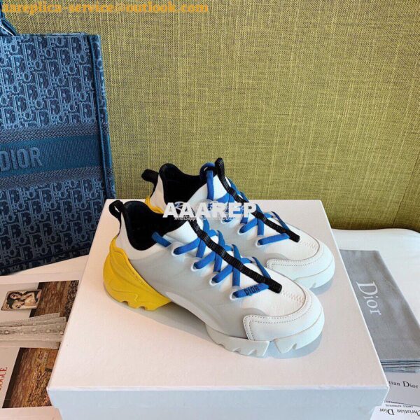 Replica Dior D-Connect Sneaker Technical Fabric Multicolor Neon Blue