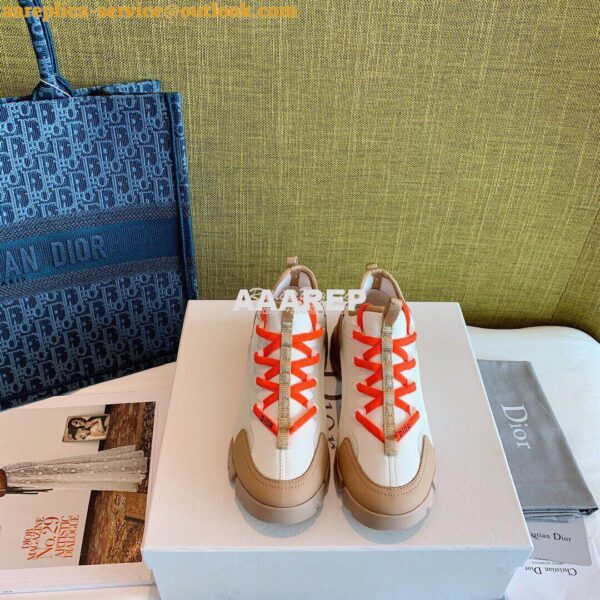 Replica Dior D-Connect Sneaker Technical Fabric Multicolor Neon Orange 4