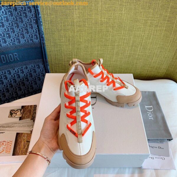 Replica Dior D-Connect Sneaker Technical Fabric Multicolor Neon Orange 5