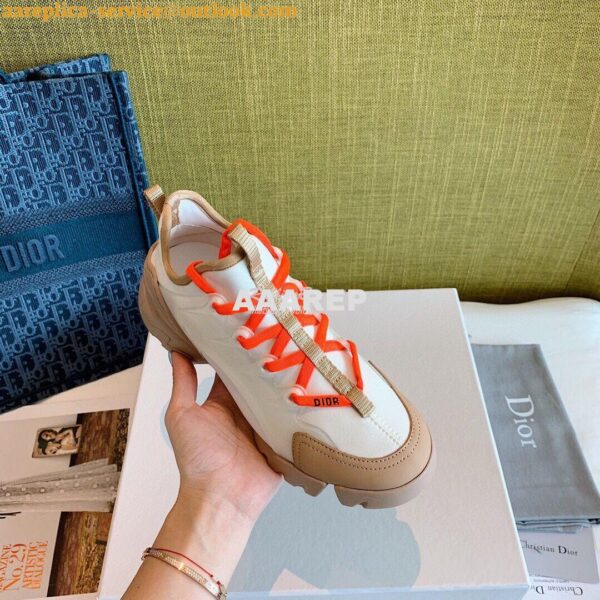 Replica Dior D-Connect Sneaker Technical Fabric Multicolor Neon Orange 6