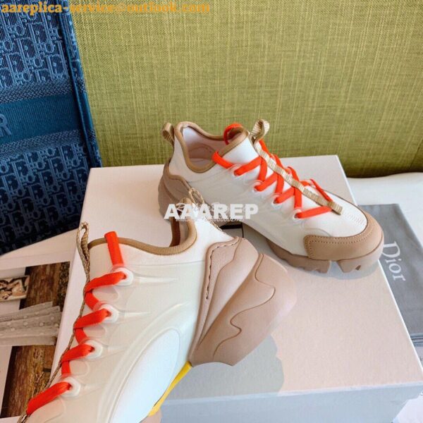 Replica Dior D-Connect Sneaker Technical Fabric Multicolor Neon Orange 8