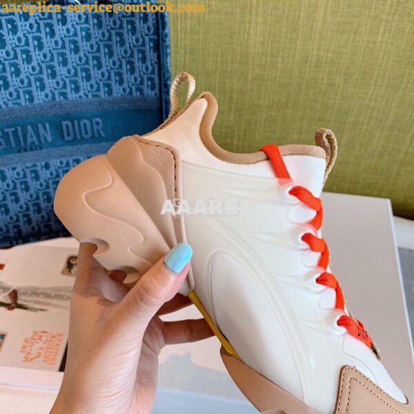 Replica Dior D-Connect Sneaker Technical Fabric Multicolor Neon Orange 9