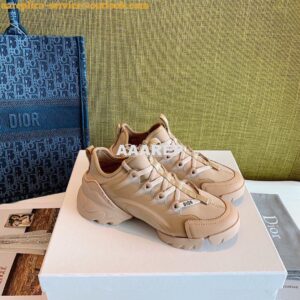 Replica Dior D-Connect Sneaker Technical Fabric Nude 2