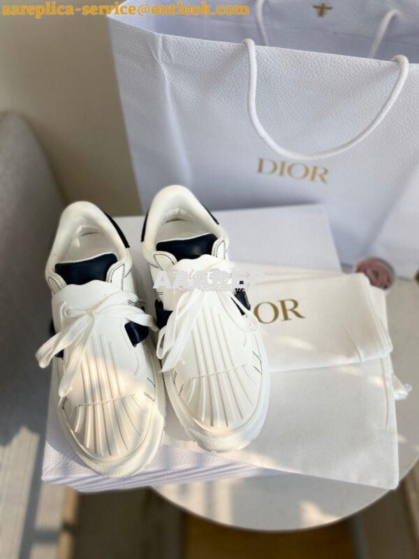 Replica DiorID Sneaker White Rubber and Calfskin KCK278 with Black 3