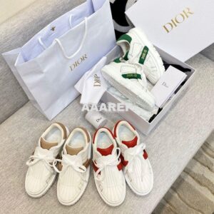 Replica DiorID Sneaker White Rubber and Calfskin KCK278 with Green