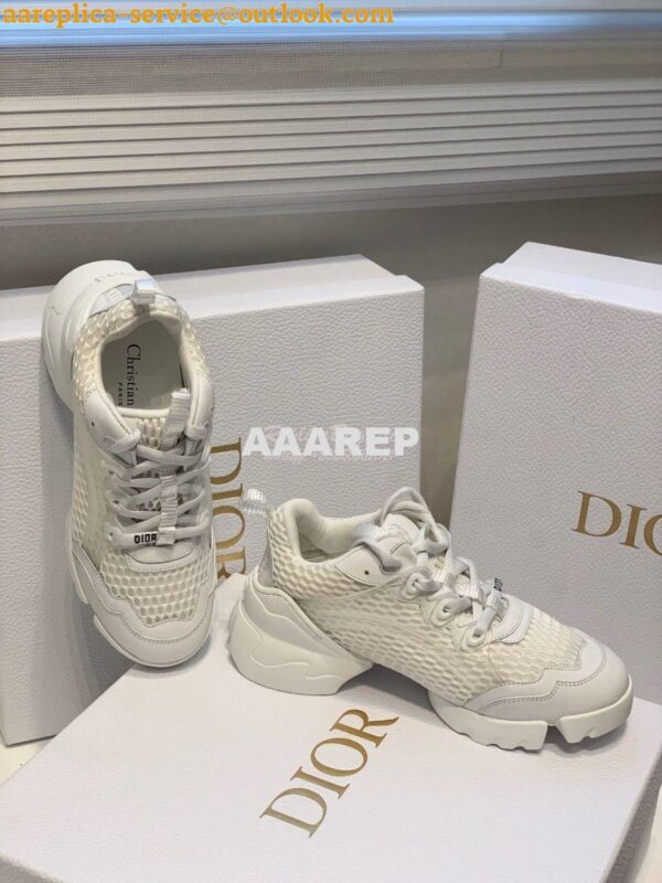 Replica Dior D-Connect Sneaker White Mesh KCK280 7