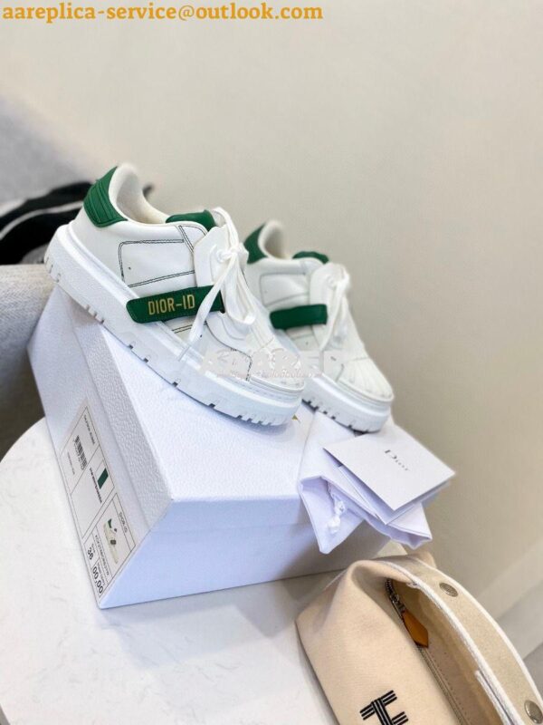 Replica DiorID Sneaker White Rubber and Calfskin KCK278 with Green 4