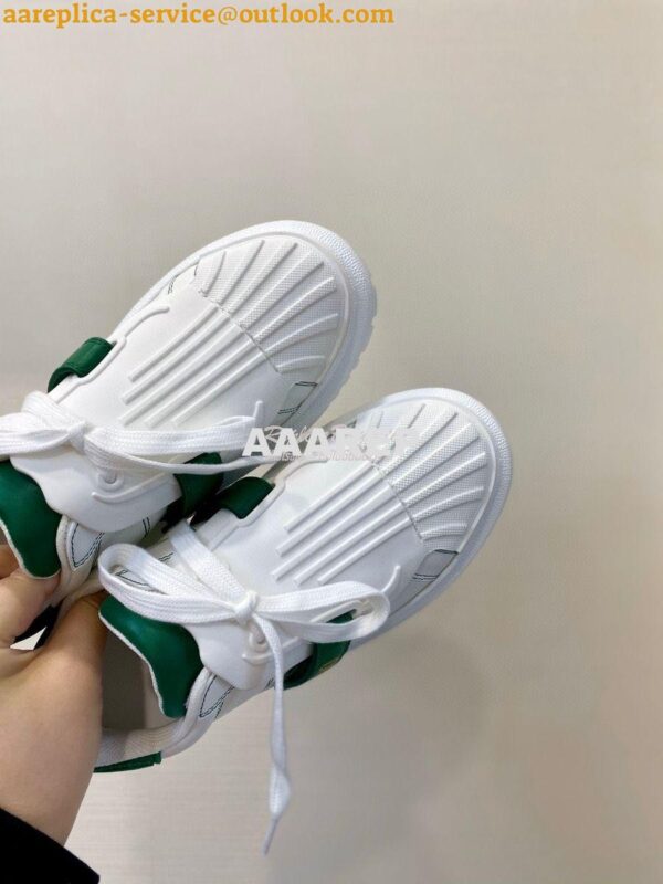 Replica DiorID Sneaker White Rubber and Calfskin KCK278 with Green 7