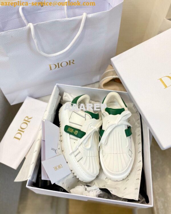 Replica DiorID Sneaker White Rubber and Calfskin KCK278 with Green 8