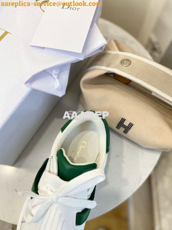 Replica DiorID Sneaker White Rubber and Calfskin KCK278 with Green 10