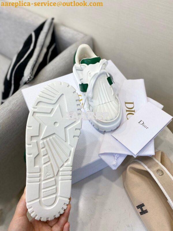 Replica DiorID Sneaker White Rubber and Calfskin KCK278 with Green 11