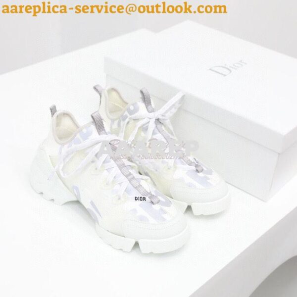 Replica Dior D-Connect Sneaker White Spatial Printed Reflective Techni 3