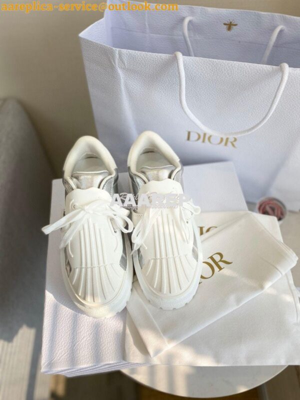 Replica DiorID Sneaker White Rubber and Calfskin KCK278 with Metalli 4