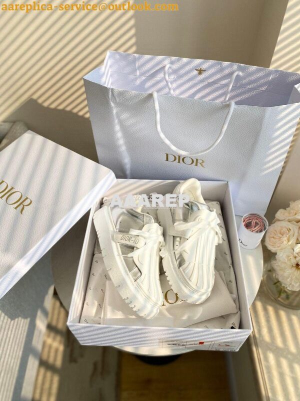 Replica DiorID Sneaker White Rubber and Calfskin KCK278 with Metalli 5