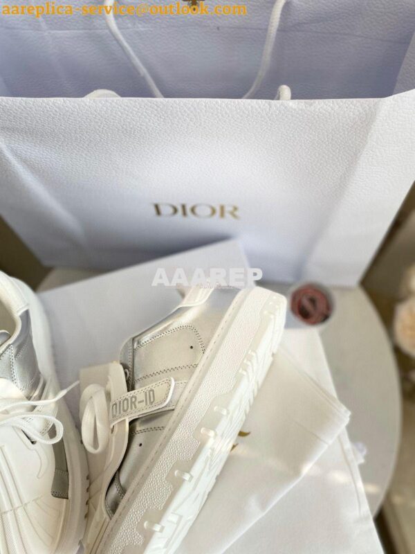 Replica DiorID Sneaker White Rubber and Calfskin KCK278 with Metalli 7