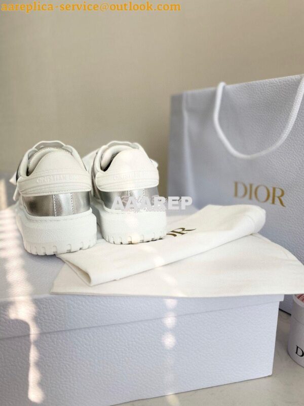 Replica DiorID Sneaker White Rubber and Calfskin KCK278 with Metalli 8