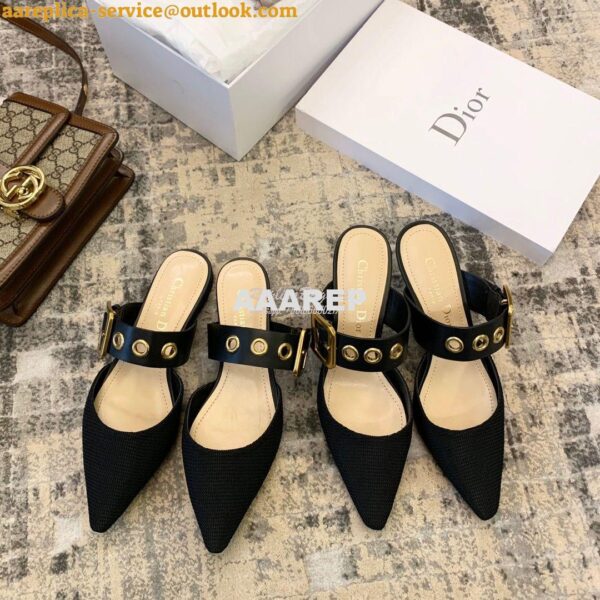 Replica Dior D-DIOR Heeled Mule KCP537 Black 3