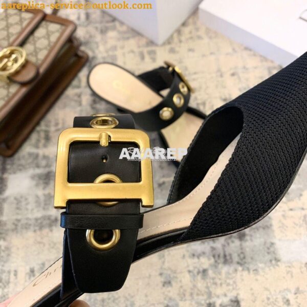 Replica Dior D-DIOR Heeled Mule KCP537 Black 7