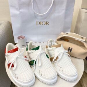 Replica DiorID Sneaker White Rubber and Calfskin KCK278 with Nude