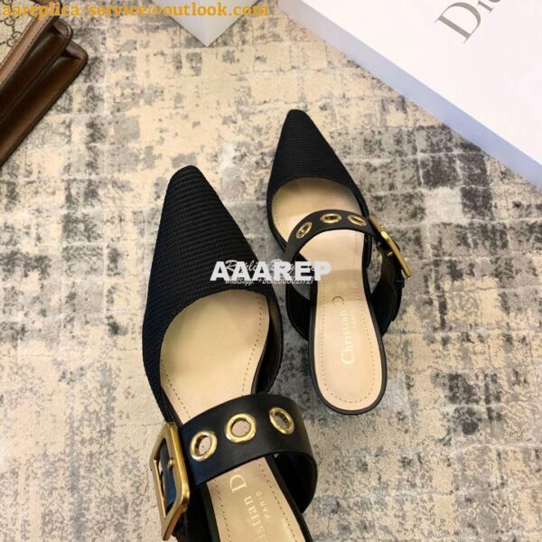 Replica Dior D-DIOR Heeled Mule KCP537 Black 9